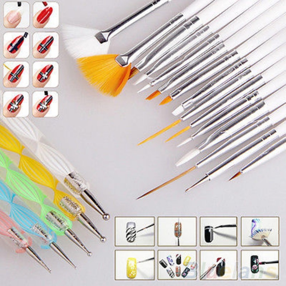 15Pcs White Nail Brushes